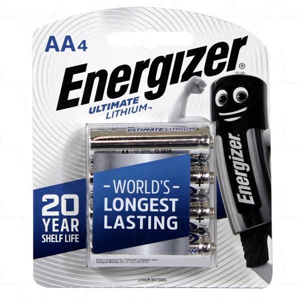 Battery Lithium AA Pk4 Energizer L91-BP4