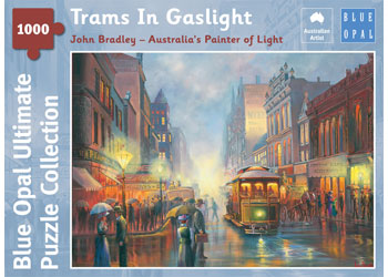 John Bradley Trams in Gaslight 1000 piece Jigsaw