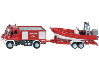 Siku Fire Engine w/Boat 1636